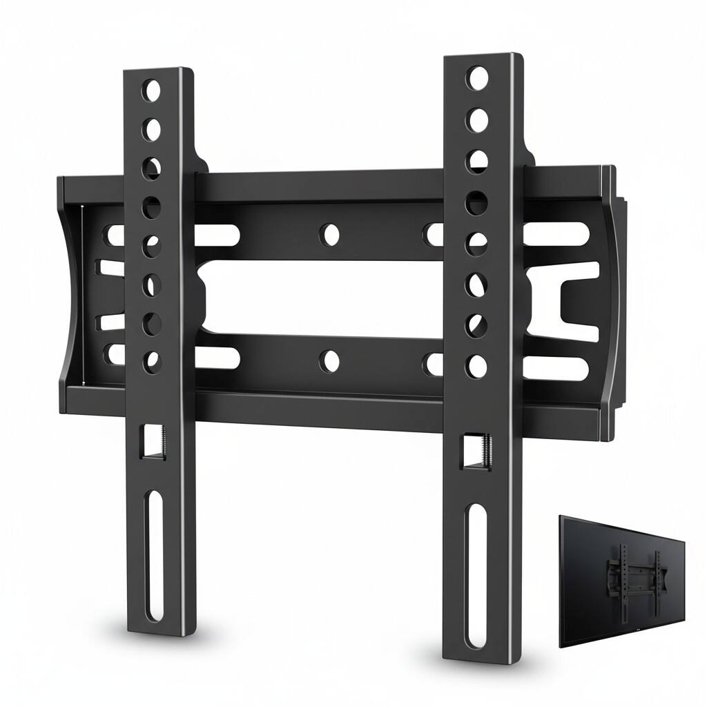 Front. Dazzed Corner - Fixed TV Wall Mount 19–42", Low Profile, VESA 200x200, 66 lbs - Black.