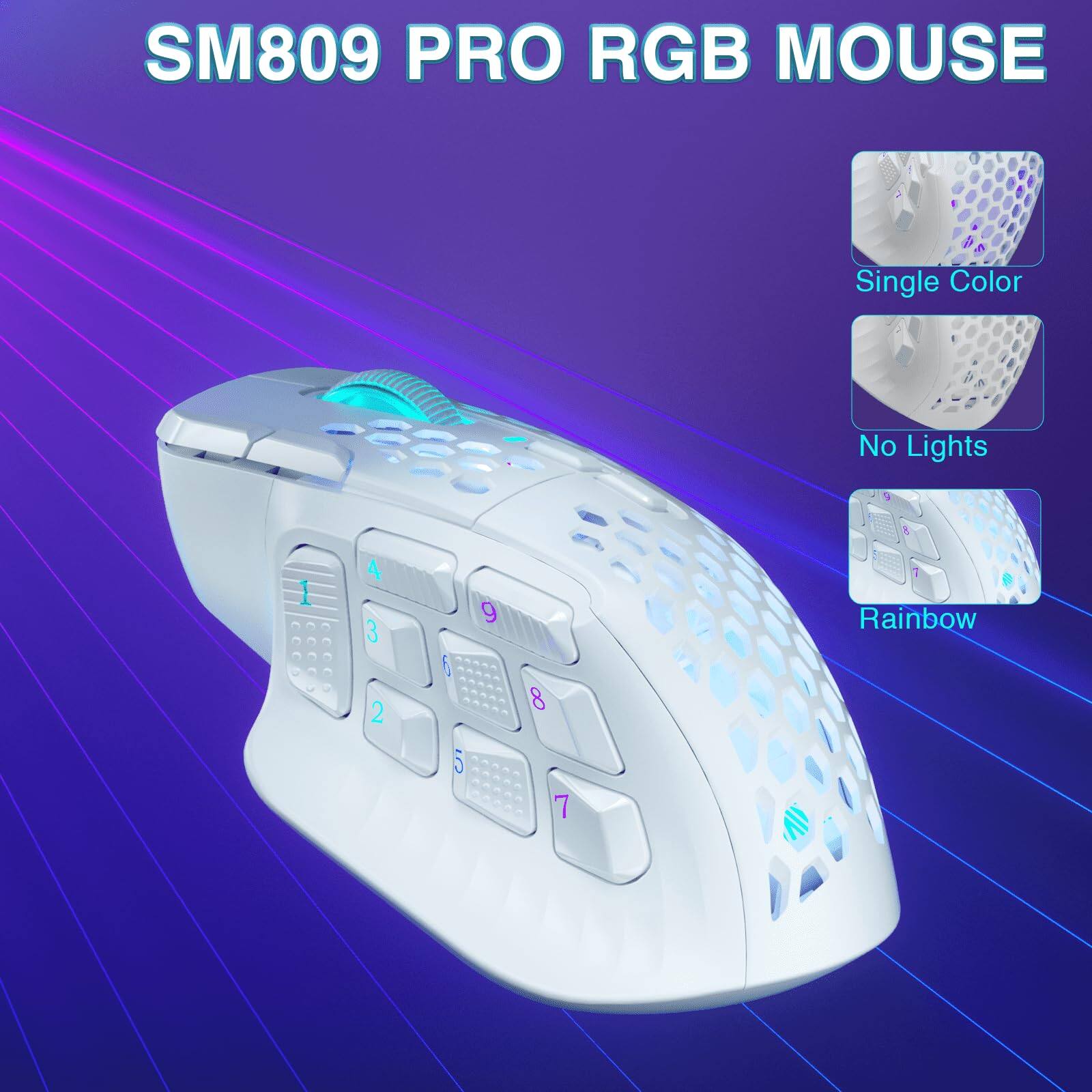 SM809 PRO RGB MOUSE

- Single Color
- No Lights
- Rainbow