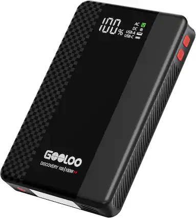 100 AC DC O % USB-A USB-C AC 7 G G GOGLOO DISCOVERY 100 100W