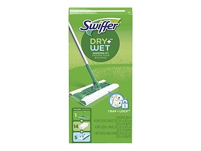 Swiffer DRY+ WET  
Sweeping Kit  
Trap + Lock  
1 Sweeper  
14 Dry Cloths  
5 Wet Cloths