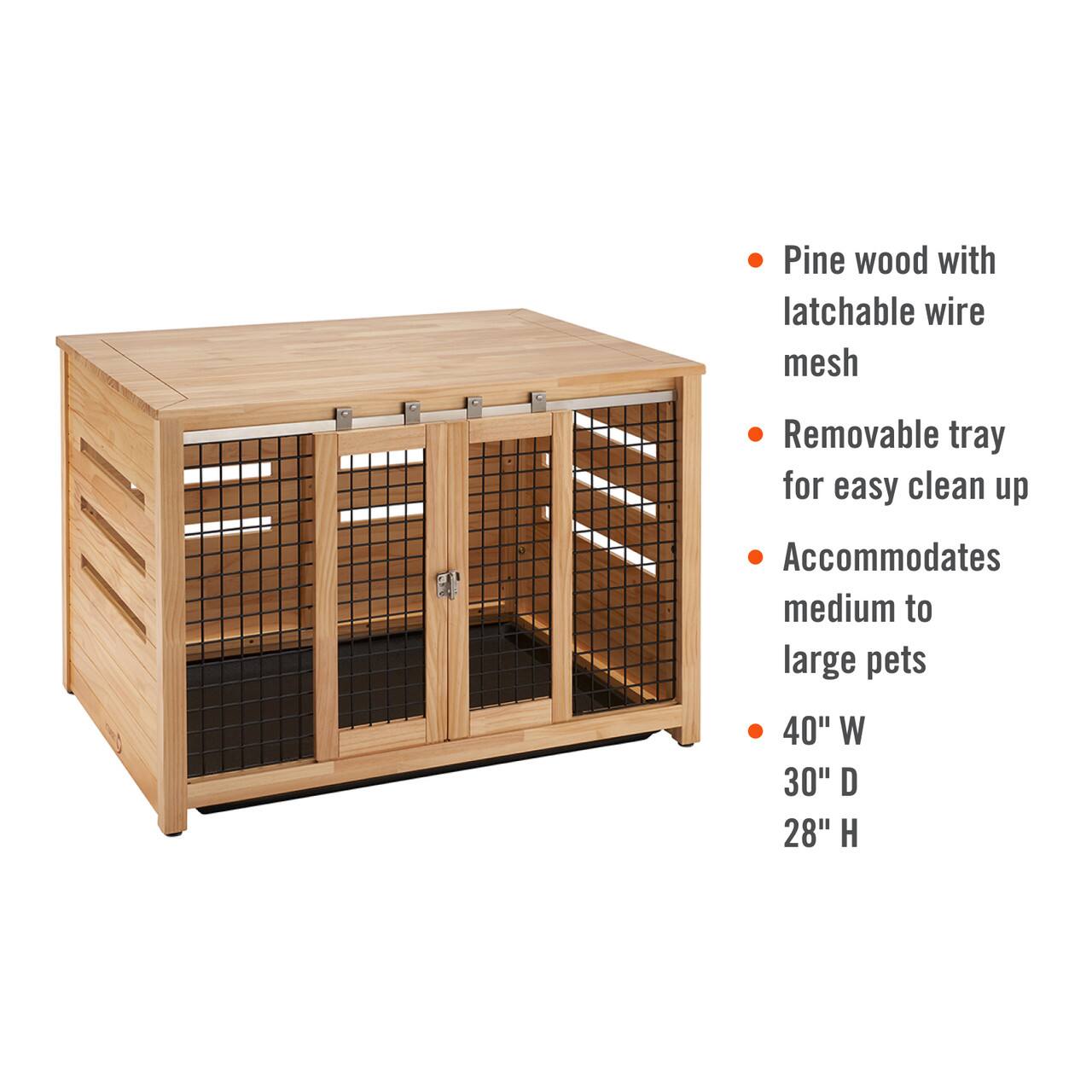 Alt View 11. TRINITY - 40" Natural Pet Crate Accent Table - Natural.