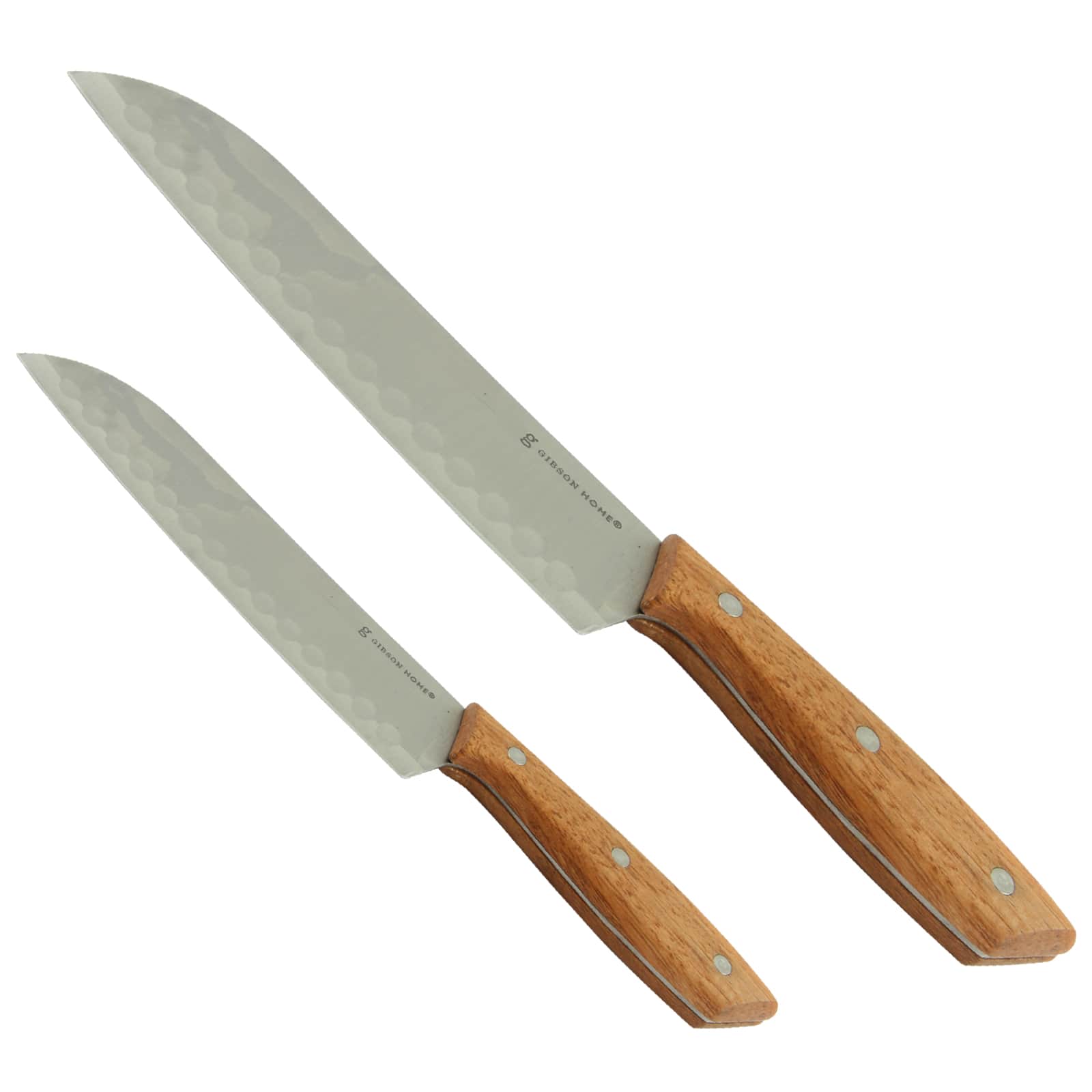 Gibson - Home Seward 2 Piece Stainless Steel Santoku Knife Cutlery Set with Wood Handles