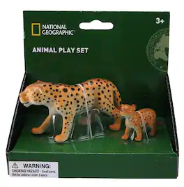 National Geographic - Leopard and cub Figurines, 2pc