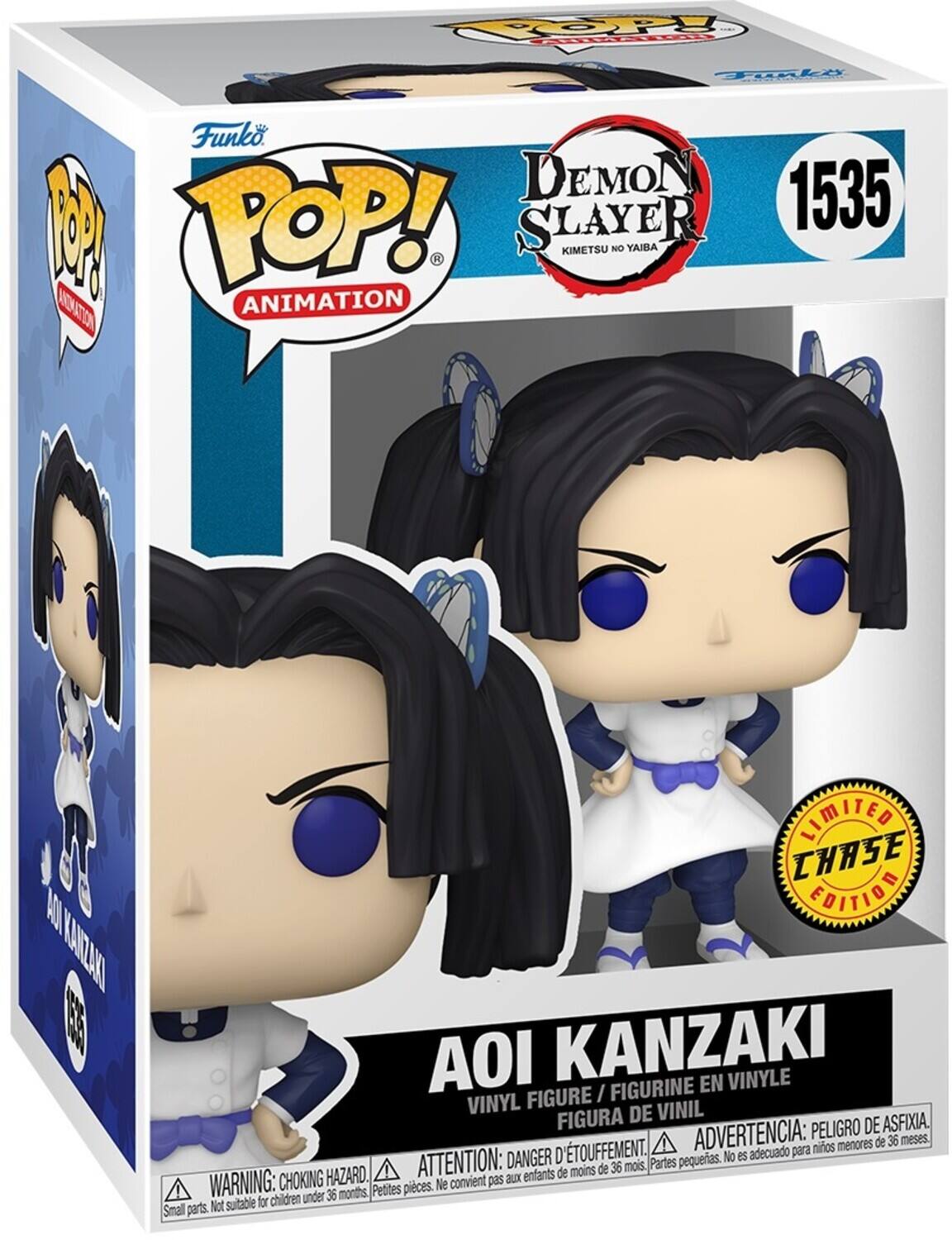 Funko POP! Animation Demon Slayer 1535 M Aoi Kanzaki Limited Edition Aoi Kanzaki Vinyl Figure Vinyl Figure Vinyl Figure Peligro de asfixia d'etouffement. Advertencia: mios menores de 36 meses. DANGER No es adecuado para ATTENTION: de 36 mois. Partes pequeas. HAZARD. enfants de moins WARNING: CHOKING Petites pieces. Not suitable for children under 36 months.