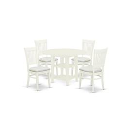 East West Furniture - Dining Table- Dining Chairs - Brown