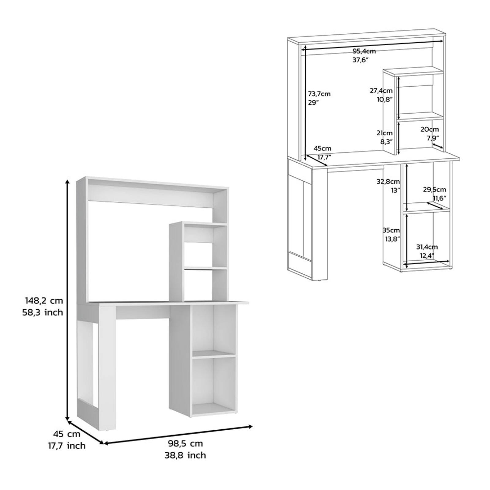 - 95.4 cm 37.6"
- 73.7 cm 29"
- 27.4 cm 10.8"
- 45 cm 17.7"
- 21 cm 8.3"
- 20 cm 7.9"
- 32.8 cm 13"
- 29.5 cm 11.6"
- 35 cm 13.8"
- 31.4 cm 12.4"
- 148.2 cm 58.3 inch
- 45 cm 17.7 inch
- 98.5 cm 38.8 inch
