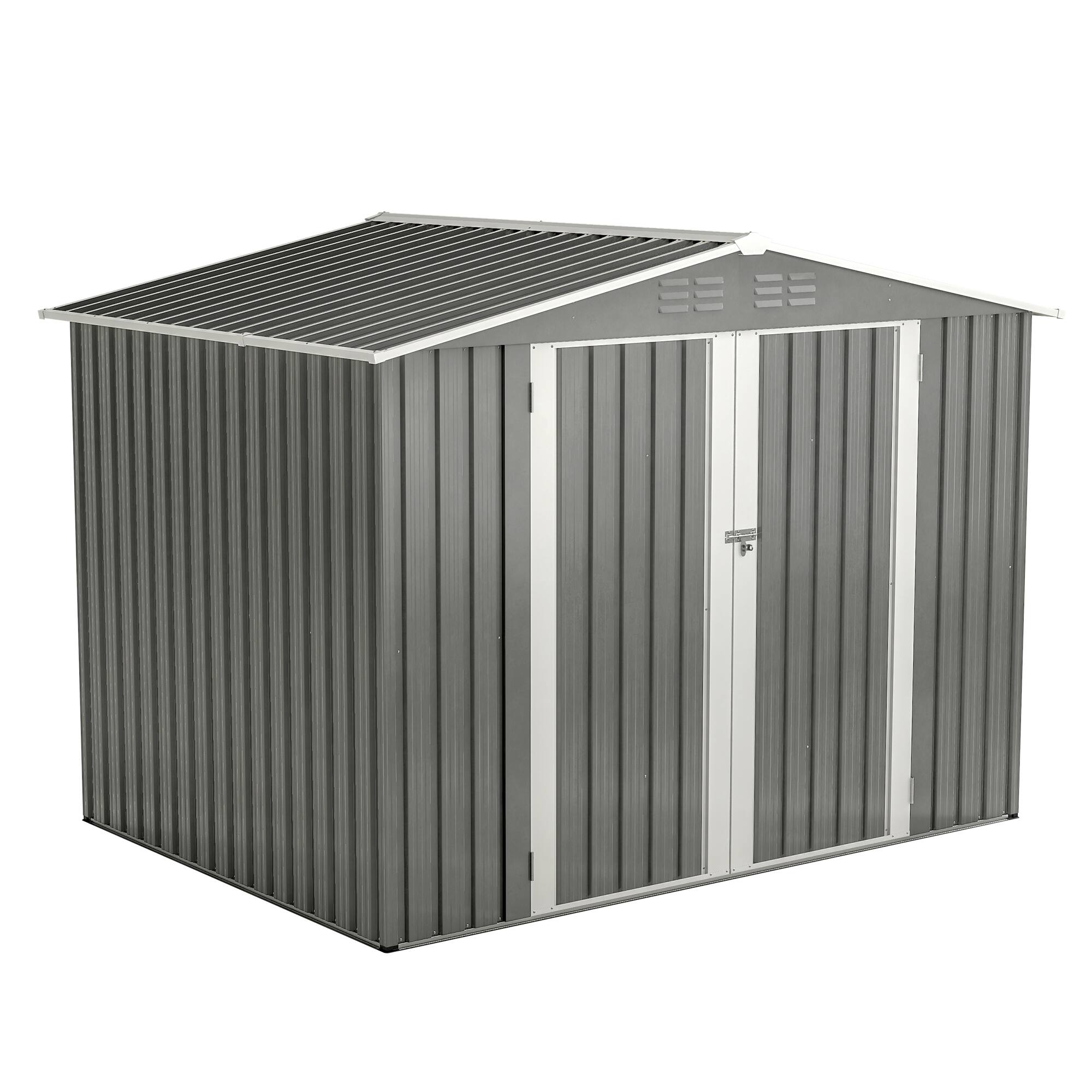 Alt View 10. Loheer - Loheer 8x6 Outdoor Metal Storage Shed Waterproof Garden Tool House with Floor Frame Lockable Doors.