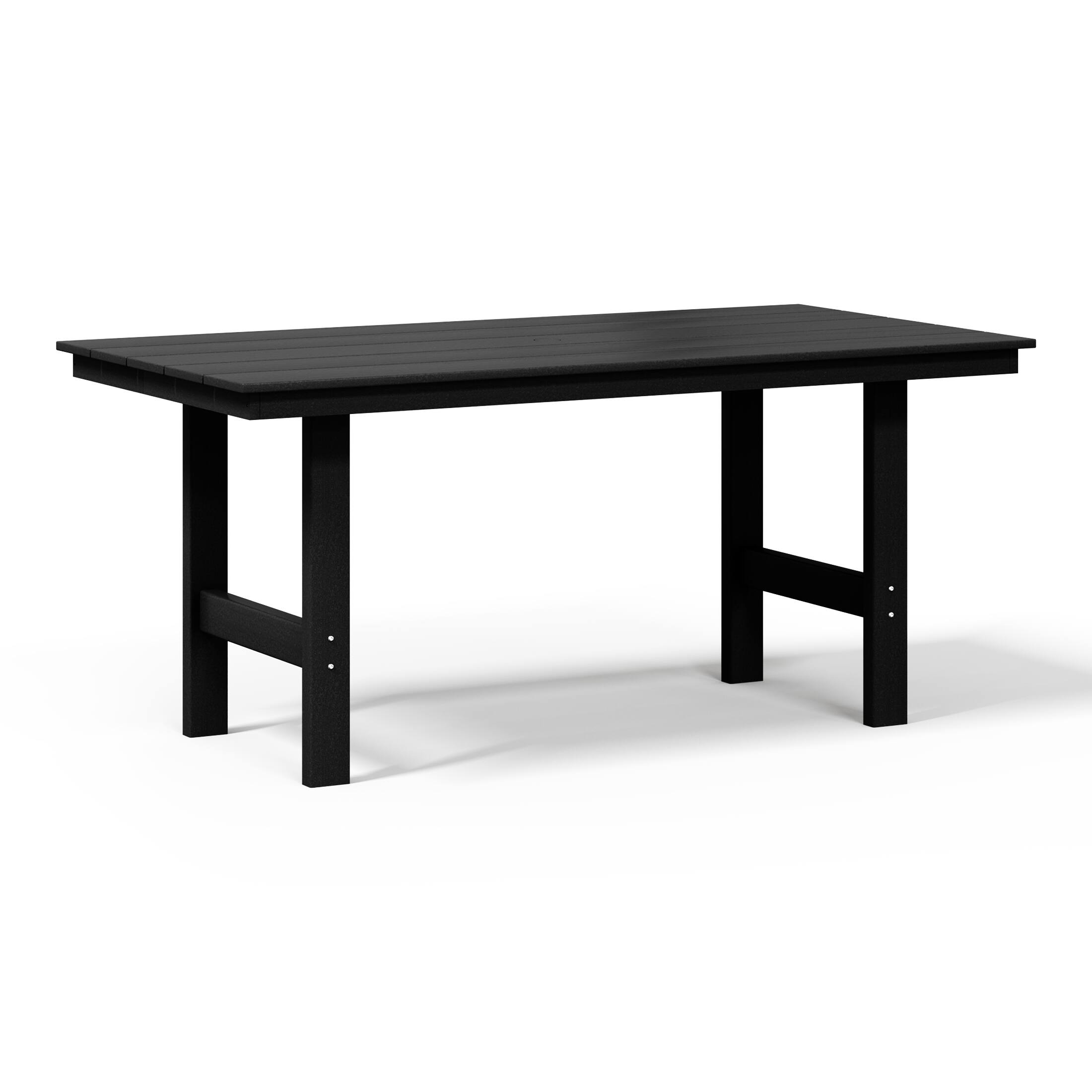 Left. WestinTrends - WestinTrends Ashore 7-Piece HDPE Outdoor Rectangular Patio Dining Table Set - Black.