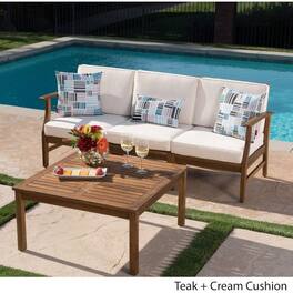Siljoy - PERLA 3 SEATER SOFA AND TABLE SET - Cream