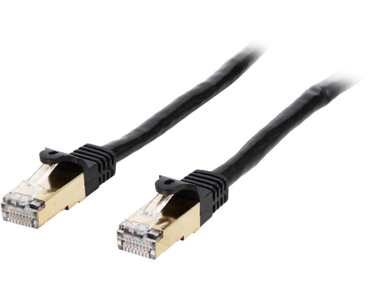 Front. StarTech.com - StarTech.com C6ASPAT25BK 25 ft. Cat 6A Black Shielded Network Ethernet Cable.