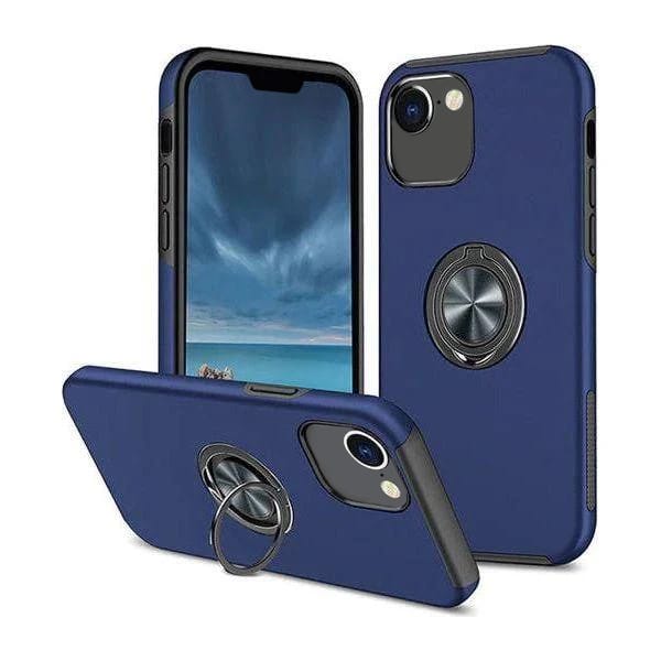 Front. Entronix - Entronix iPhone 16E Case with 360º Circular Ring Gripstand - Blue.