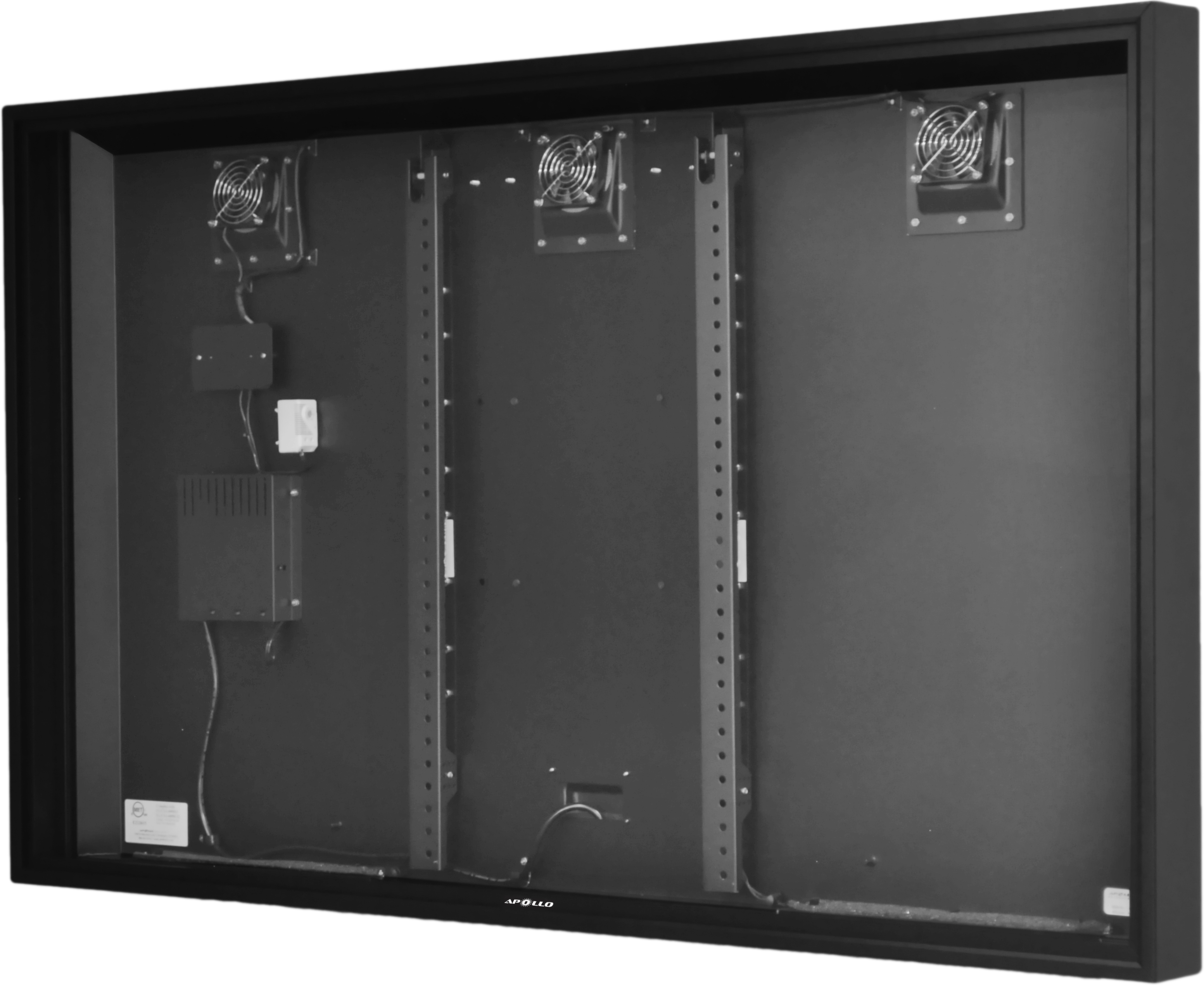 Left. Apollo Enclosures - Apollo 65" Deluxe Outdoor TV Enclosure for 60" to 65" TVs, Quality Aluminum Construction, UL/CSA certified for safety - Black.