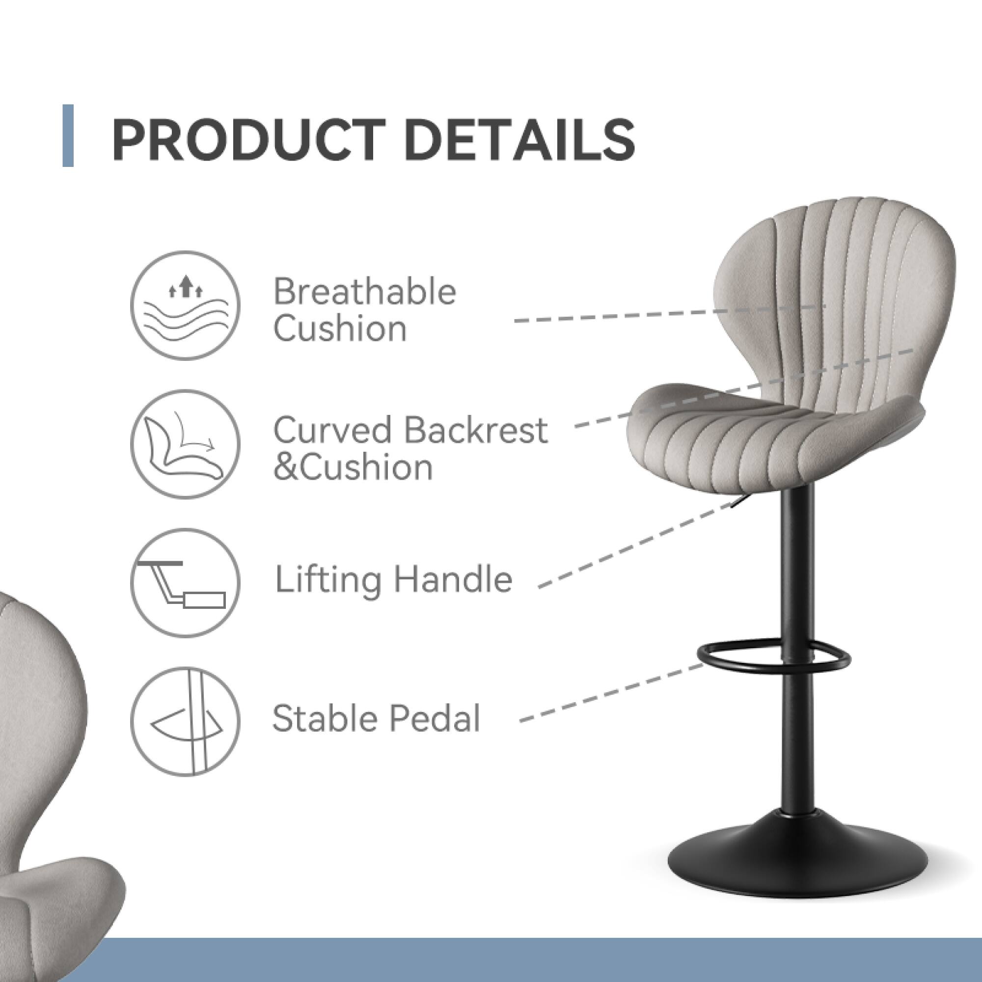 PRODUCT DETAILS

- Breathable Cushion
- Curved Backrest & Cushion
- Lifting Handle
- Stable Pedal
