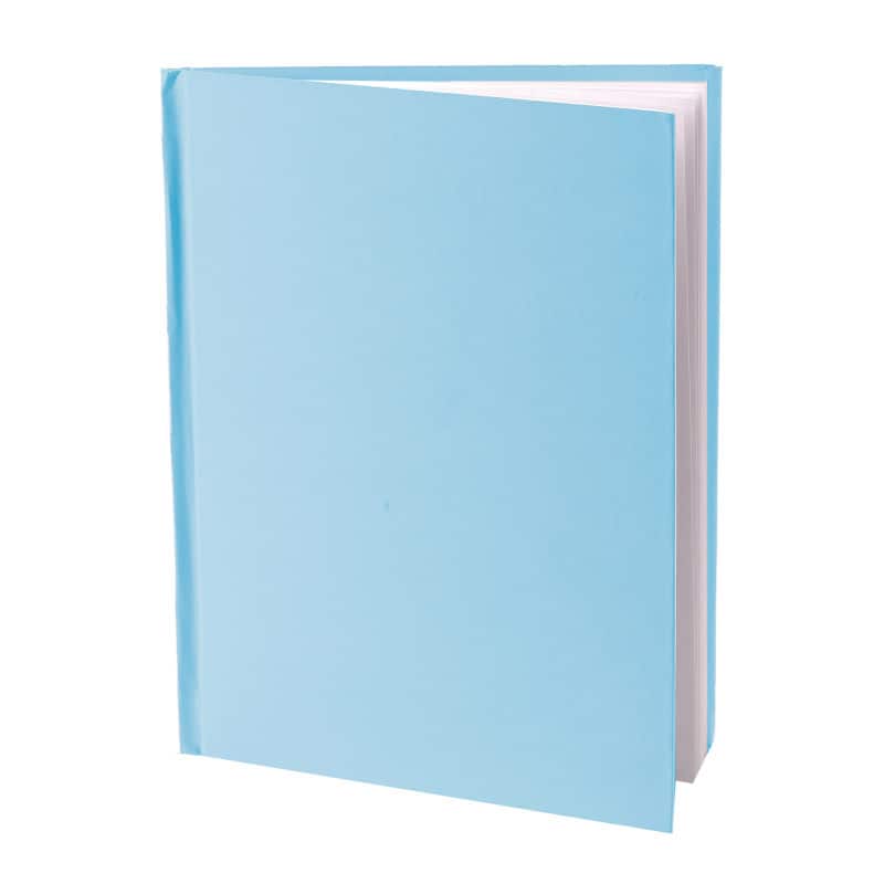 YOUNG AUTHORS - Blue Hardcover Blank Book, White Pages, Portrait, 14 Sheets/28 Pages - 8"H x 6"W
