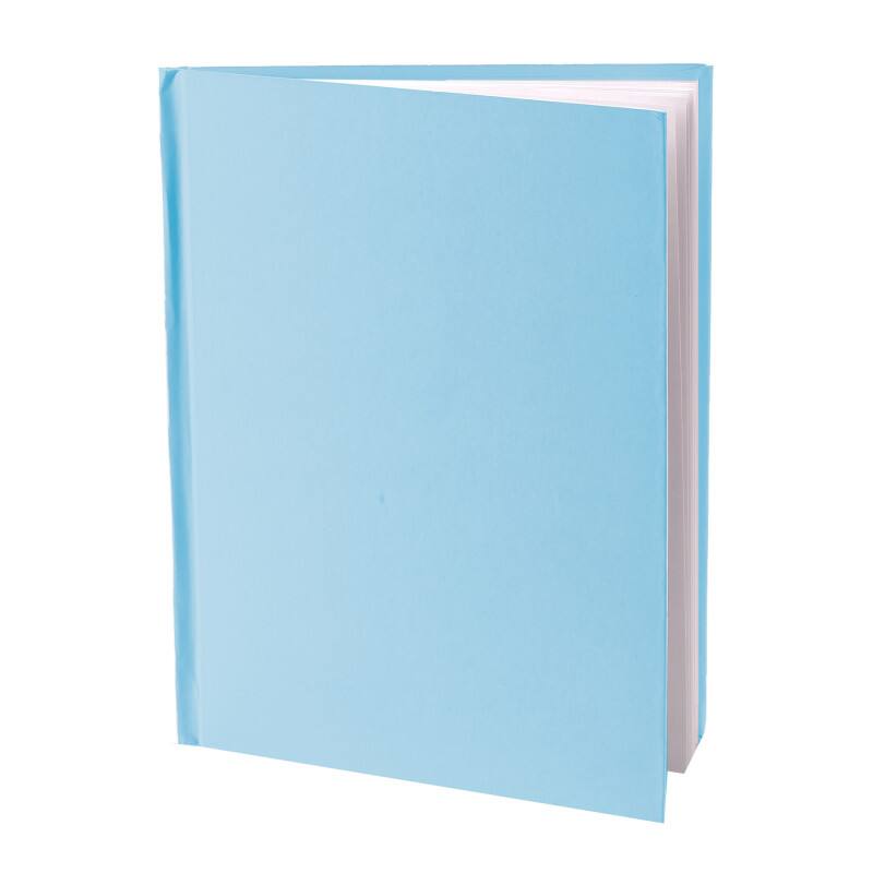 Front. YOUNG AUTHORS - Blue Hardcover Blank Book, White Pages, 8"H x 6"W Portrait, 14 Sheets/28 Pages - 8"H x 6"W.