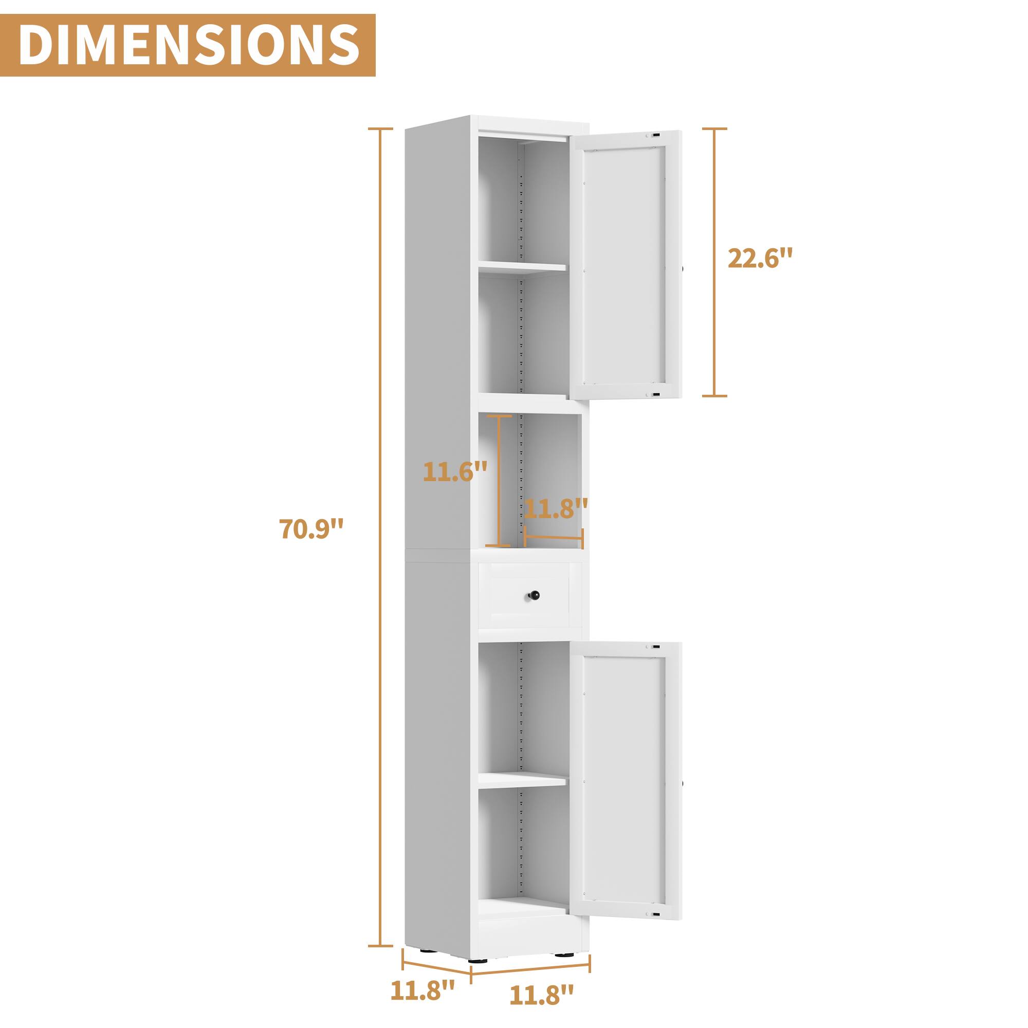DIMENSIONS 22.6" 70.9" 11.6" 11.8" 11.8" 11.8"