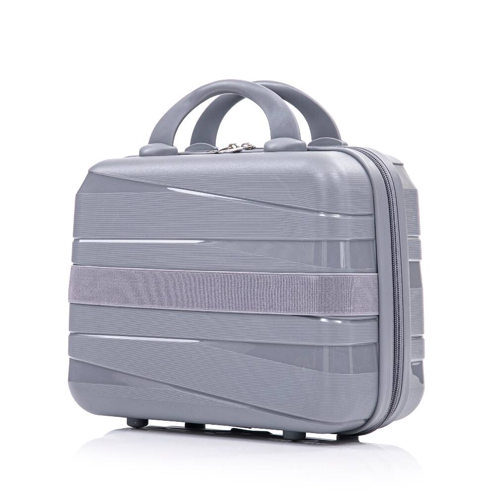 Alt View 10. Ropilly - Ropilly 4 Piece Luggage Set Hard Shell Suitcase Set with Cosmetic Case Light Gray - Light Gray.