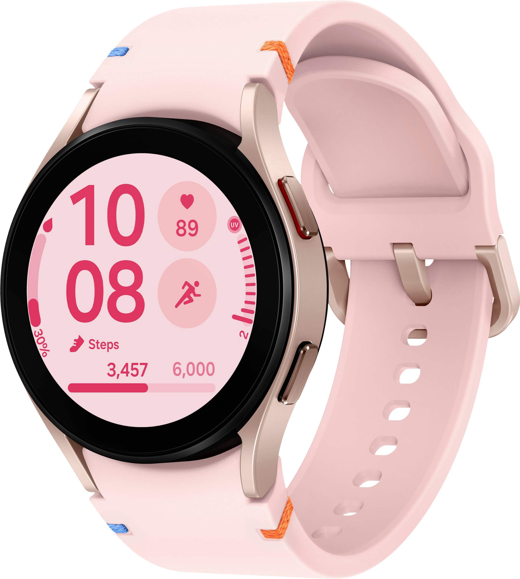 Samsung - Galaxy Watch FE Aluminum Smartwatch 40mm LTE with Pink Band - Pink Gold - (2024) - Front_Zoom