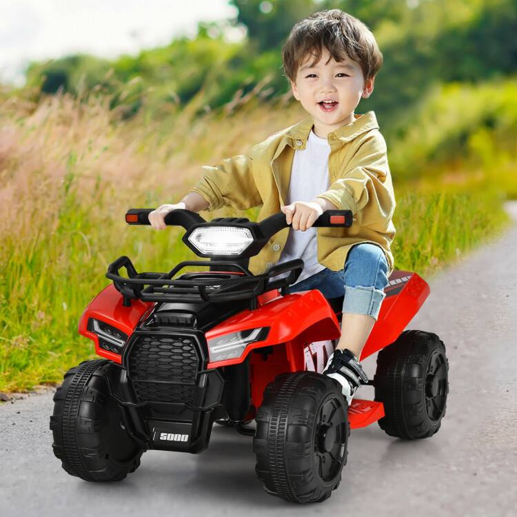 Alt View 1. SlickBlue - 6V Kids ATV Quad Electric Ride On Car with LED Light and MP3 Player - Red.