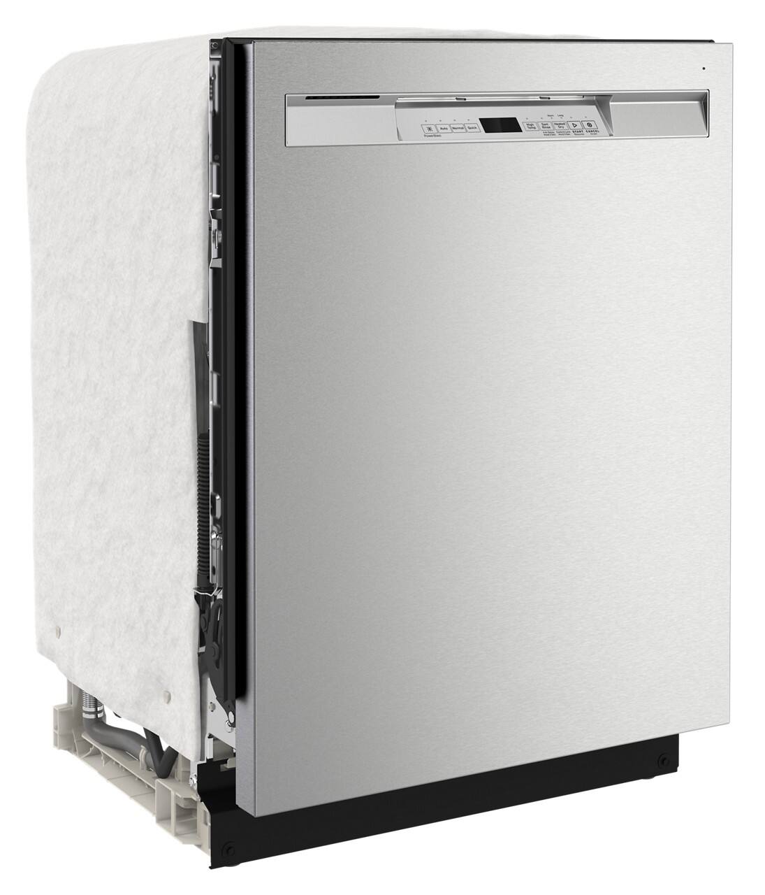 Angle. Maytag - 24" Front Control Built-In Stainless Steel Tub Dishwasher with Dual Power Filtration, PowerBlast Cycle, 50 dBA - Fingerprint Resistant Stainless Steel.