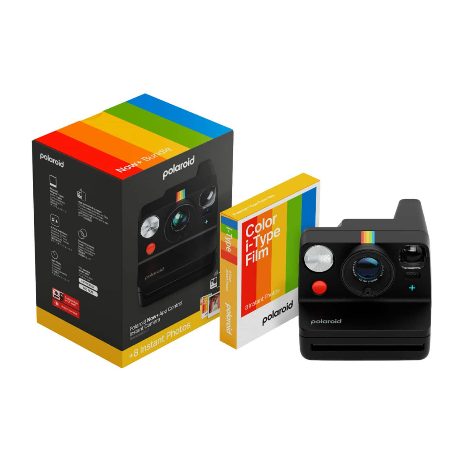 Polaroid - Now Plus Generation 3 Instant Camera with Color Film Bundle - Black