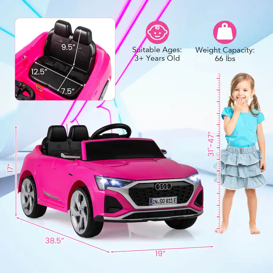 Costway 12V Kids Ride On Car w/Remote Control 4 Wheels Suspension 3 ...