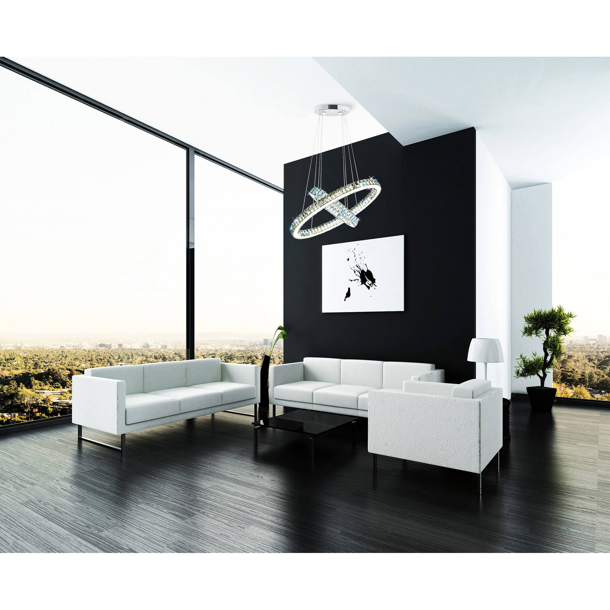 Back. CWI Lighting - Florence LED Chandelier With Chrome Finish - Chrome.