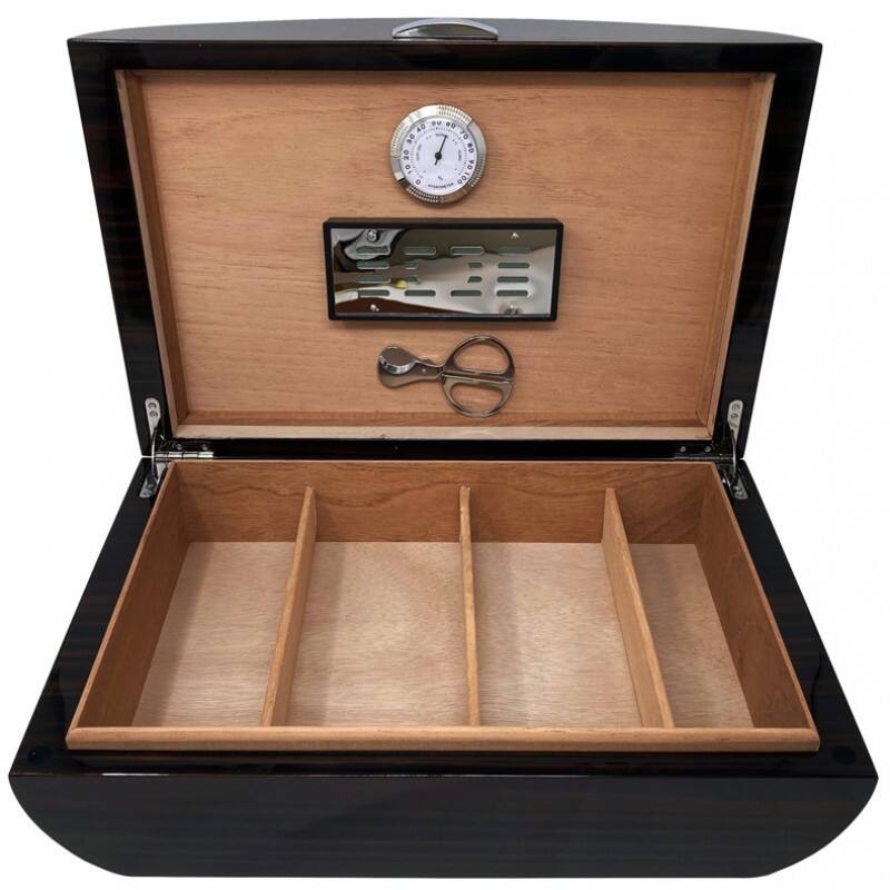 Left. Prestige - Winston Cigar Humidor - Ebony Wood Finish.