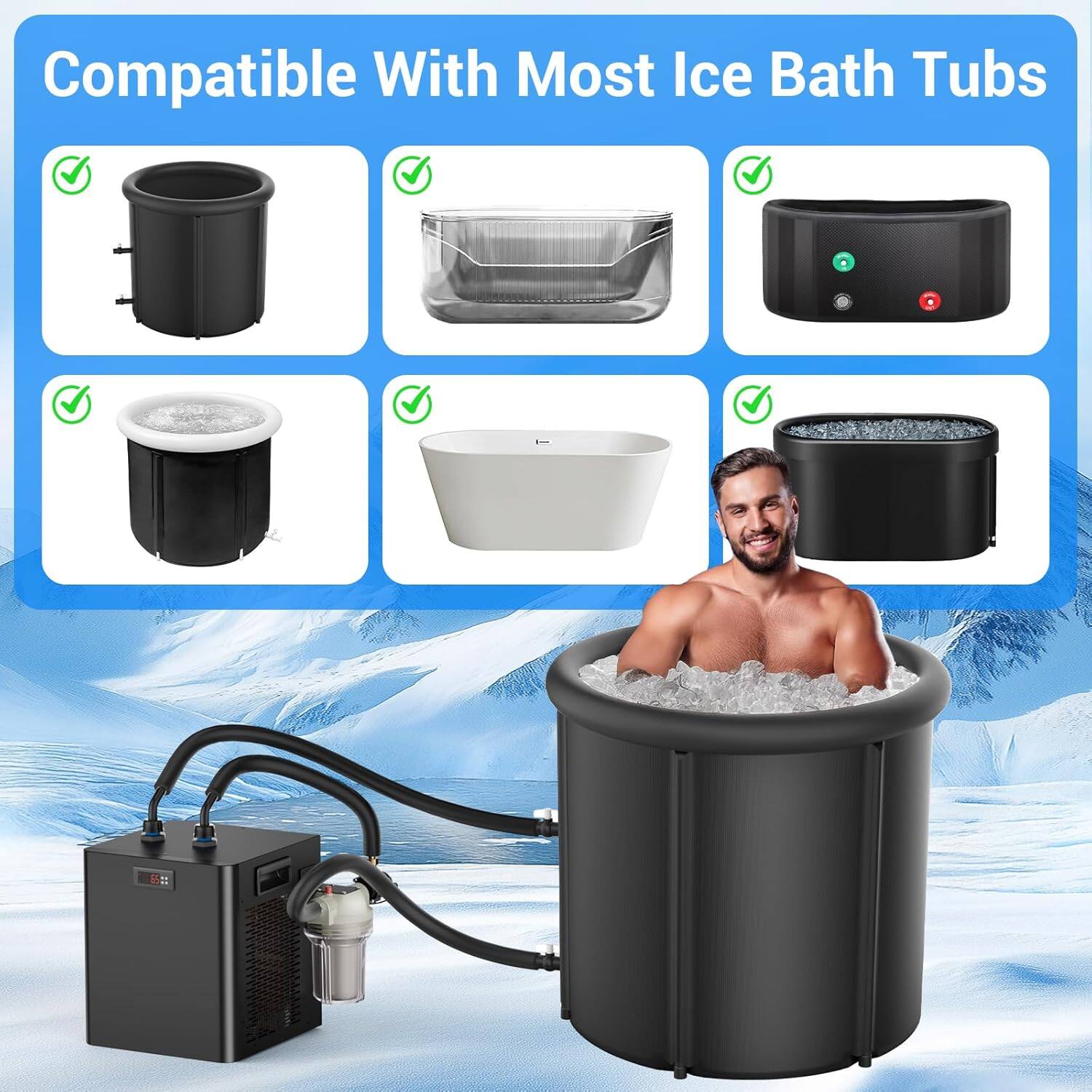 Compatible With Most Ice Bath Tubs