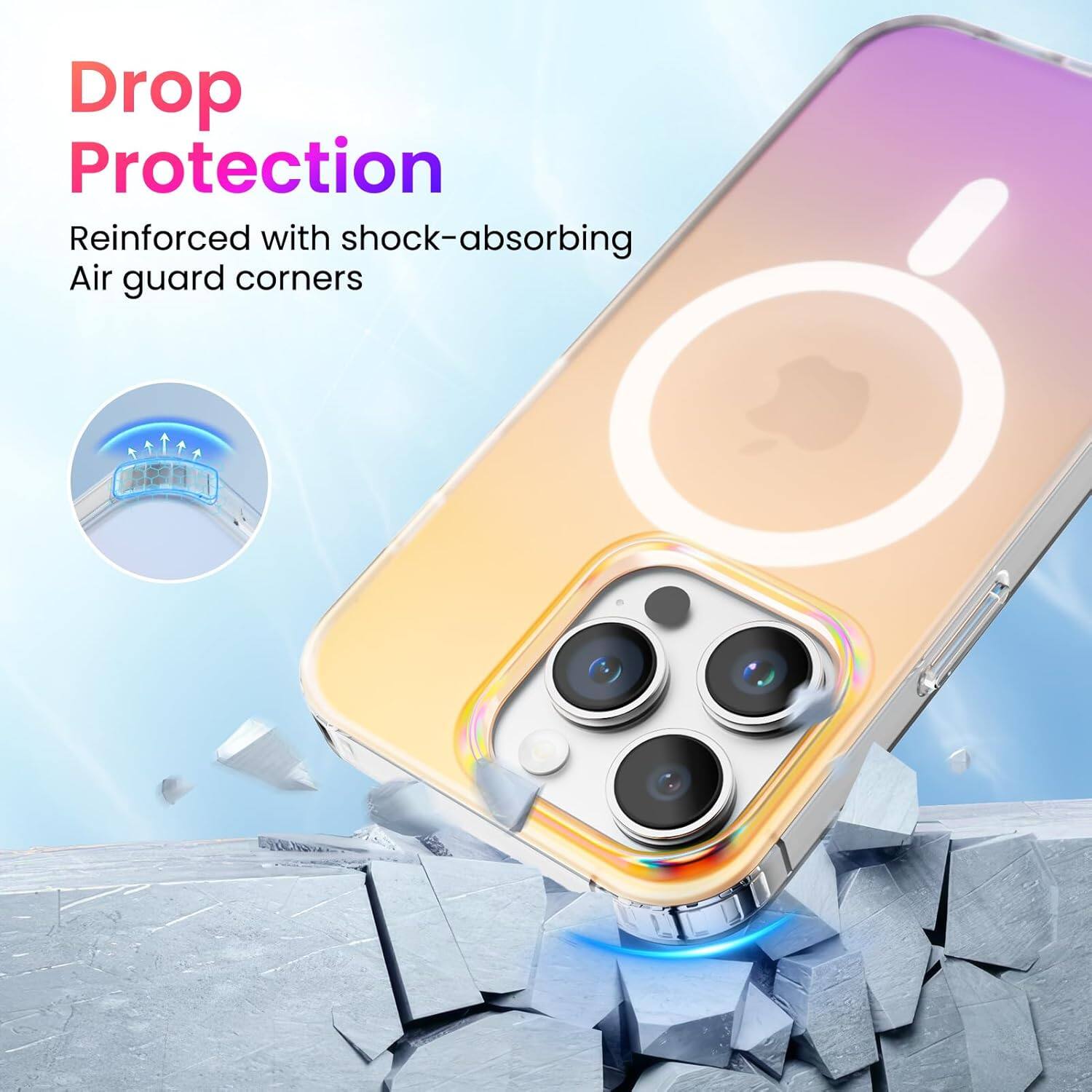 Drop Protection
Reinforced with shock-absorbing Air guard corners