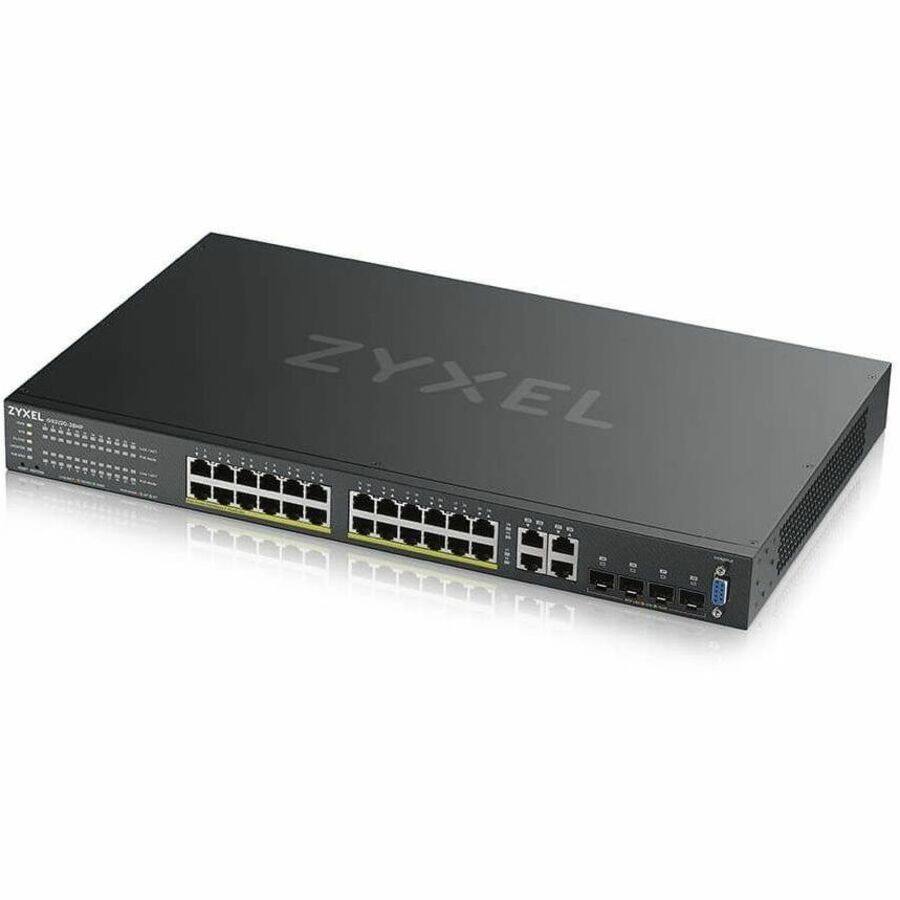 ZYXEL

ZYXEL XGS-1200-10T

12 x 10/100/1000BASE-T RJ45 ports
2 x SFP ports
1 x Console port
1 x USB port
1 x Power port

Specifications:
- 12 x 10/100/1000BASE-T RJ45 ports
- 2 x SFP ports
- 1 x Console port
- 1 x USB port
- 1 x Power port
- Dimensions: 19" Rack Mountable
- Power Consumption: 15W
- Operating Temperature: 0°C to 45°C
- Storage Temperature: -20°C to 60°C
- Humidity: 10% to 90% non-condensing
- Operating System: Zyxel XGS OS
- Management: Web, CLI, SNMP
- Security: IEEE 802.1X, RADIUS, TACACS+, ACL, DHCP Snooping, IP Source Guard, Port Security, Storm Control, DoS Protection, ARP Spoofing Protection, MAC Address Table Overflow Protection, VLAN Hopping Protection