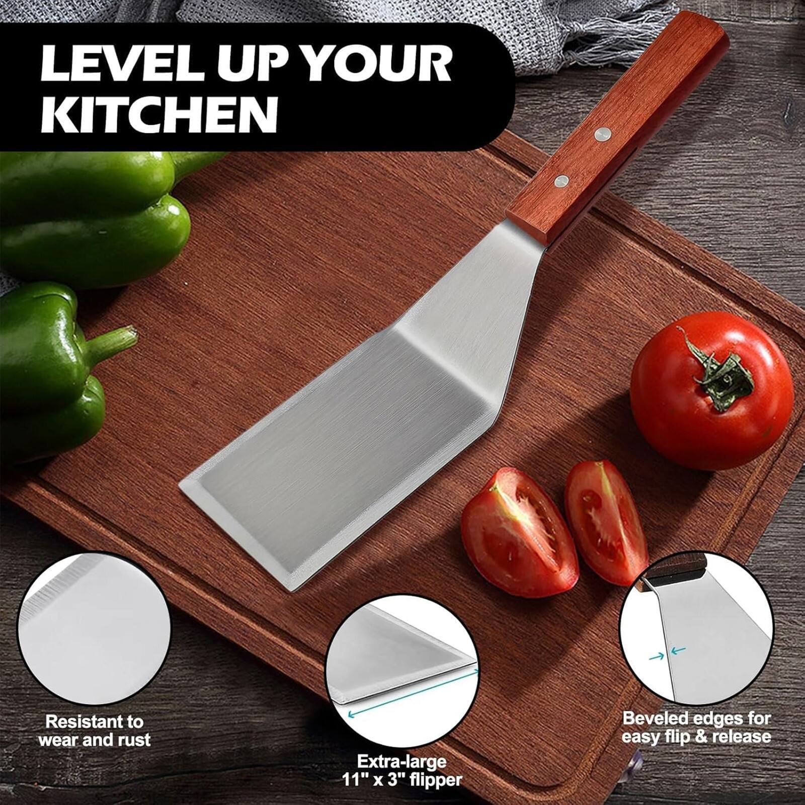 LEVEL UP YOUR KITCHEN

- Resistant to wear and rust
- Extra-large 11" x 3" flipper
- Beveled edges for easy flip & release