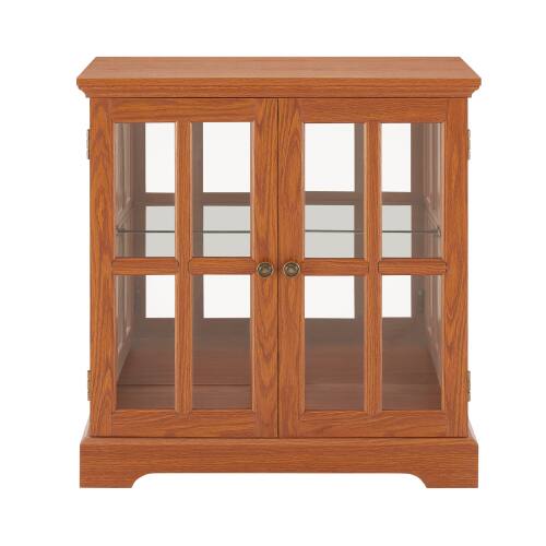 Alt View 4. LUCKY ONE - Freestanding LED Curio Display Cabinet with Adjustable Shelves Retro Bookcase Storage for Home Decor - Dark Oak.