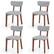 Front. Costway - Upholstered Dining Chairs Set of 4 with Solid Rubber Wood Frame, Curved Backrest - Grey.