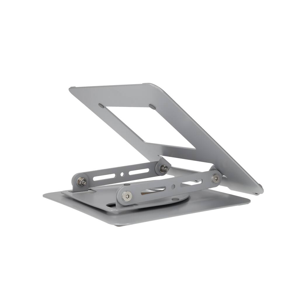 Alt View 2. RadioShack - RadioShack 360° Rotating Laptop Stand (2607177): Fits 17.3", adjustable height & angle, cooling, non-slip, foldable - Silver.