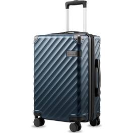 LUGGEX - 20 Inch Carry-On Luggage Airline Approved Expandable Polycarbonate Hard Shell Suitcase for Travelling - LX-EX - Navy