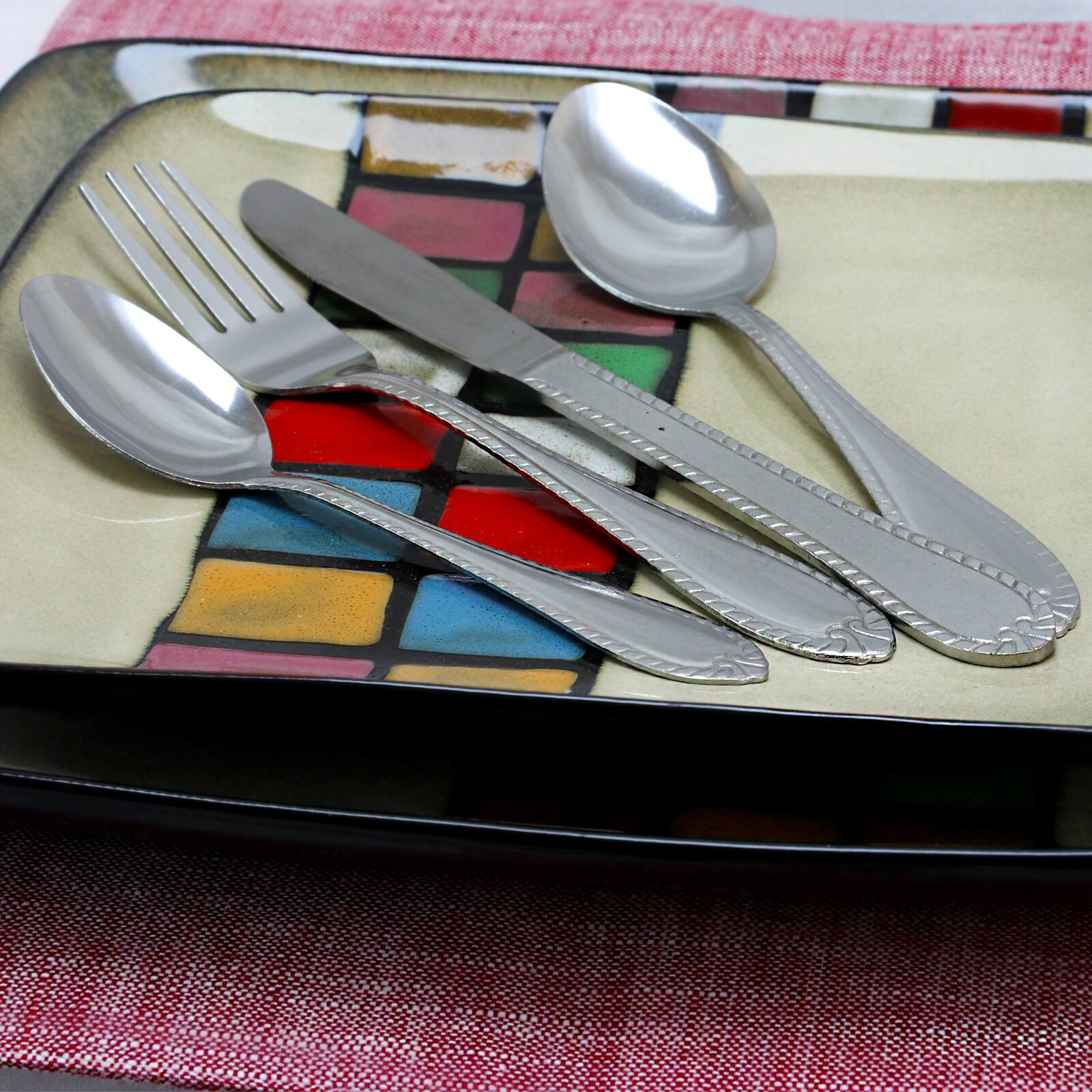 Alt View 4. Gibson - Gibson Home New Wilmington Flatware Set, Set of 24 - Silver.