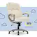Front. Serta - Garret Bonded Leather Executive Office Chair with Premium Cushioning - Ivory White.