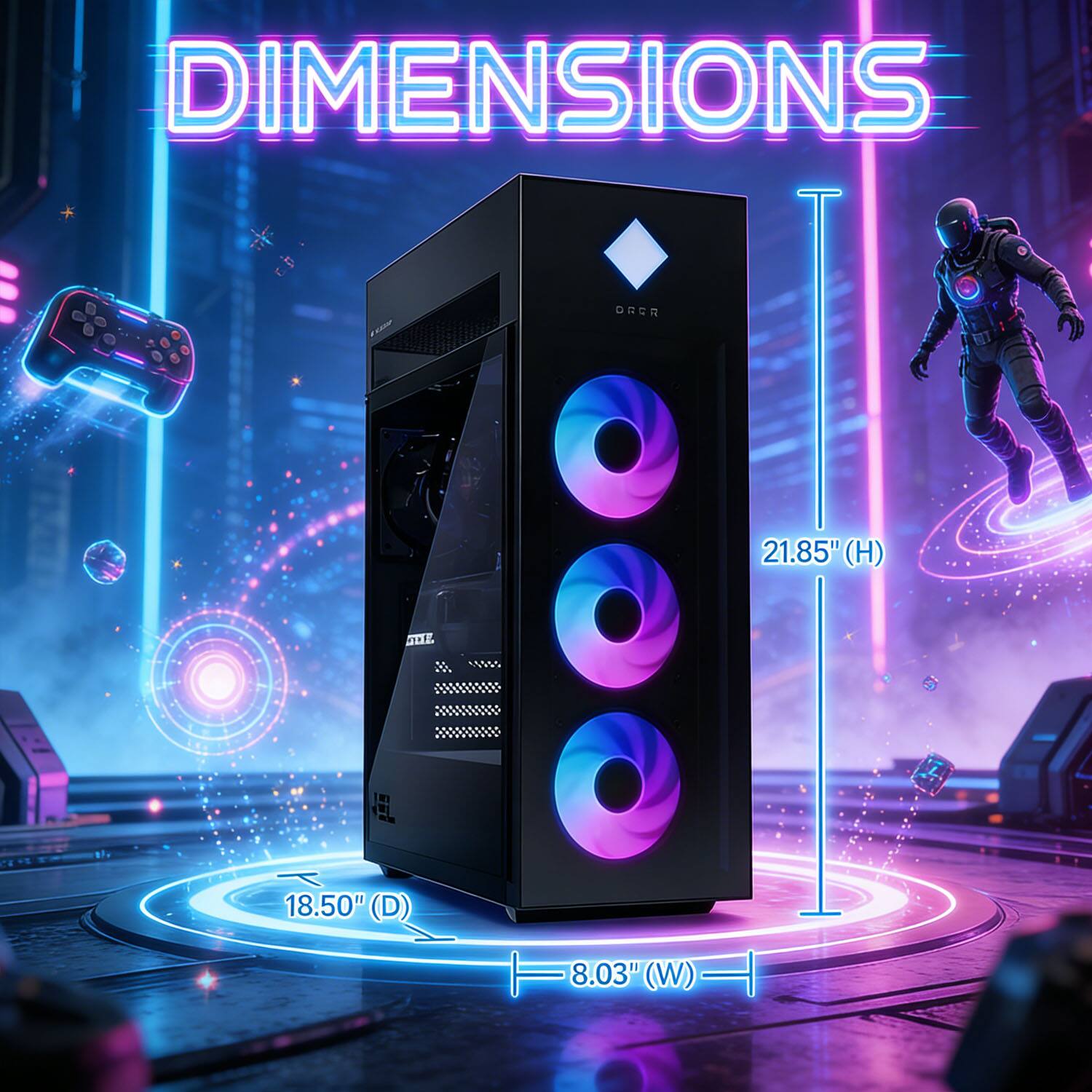 DIMENSIONS ORCA  
21.85" (H)  
18.50" (D)  
8.03" (W)