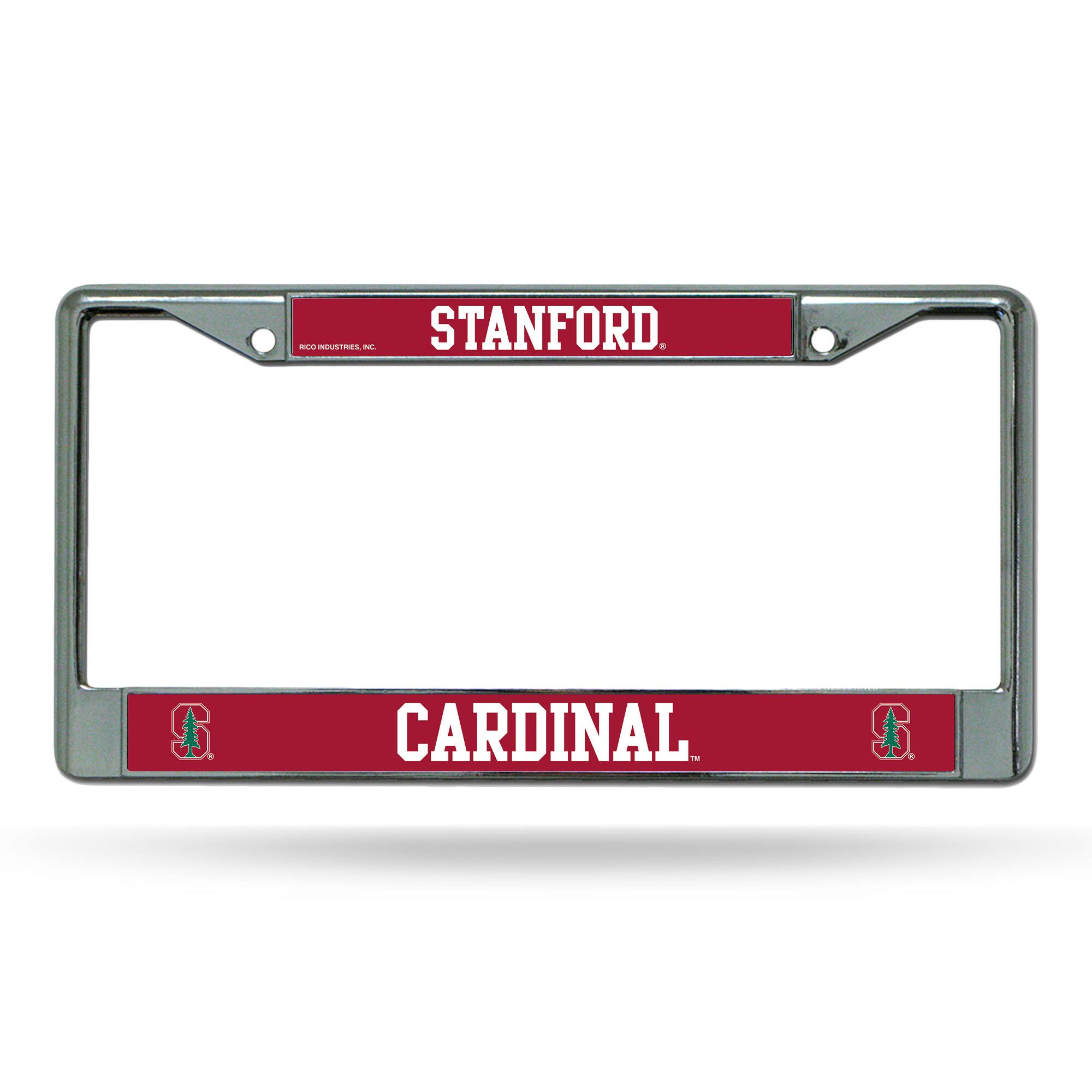 Stanford Cardinal - 12" x 6" Standard Size - Chrome Metal License Plate Frame