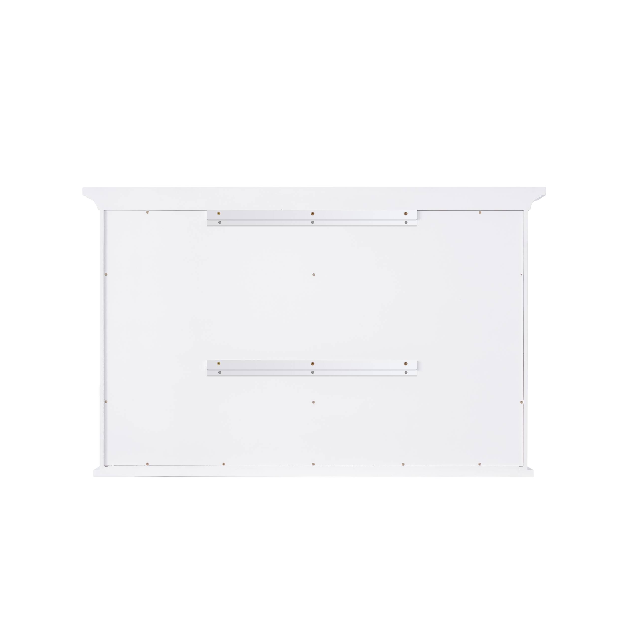 Alt View 1. WELLFOR - 48 in. W x 30 in. H Rectangular Solid Wood Medicine Cabinet with Mirror with Double Door - White.