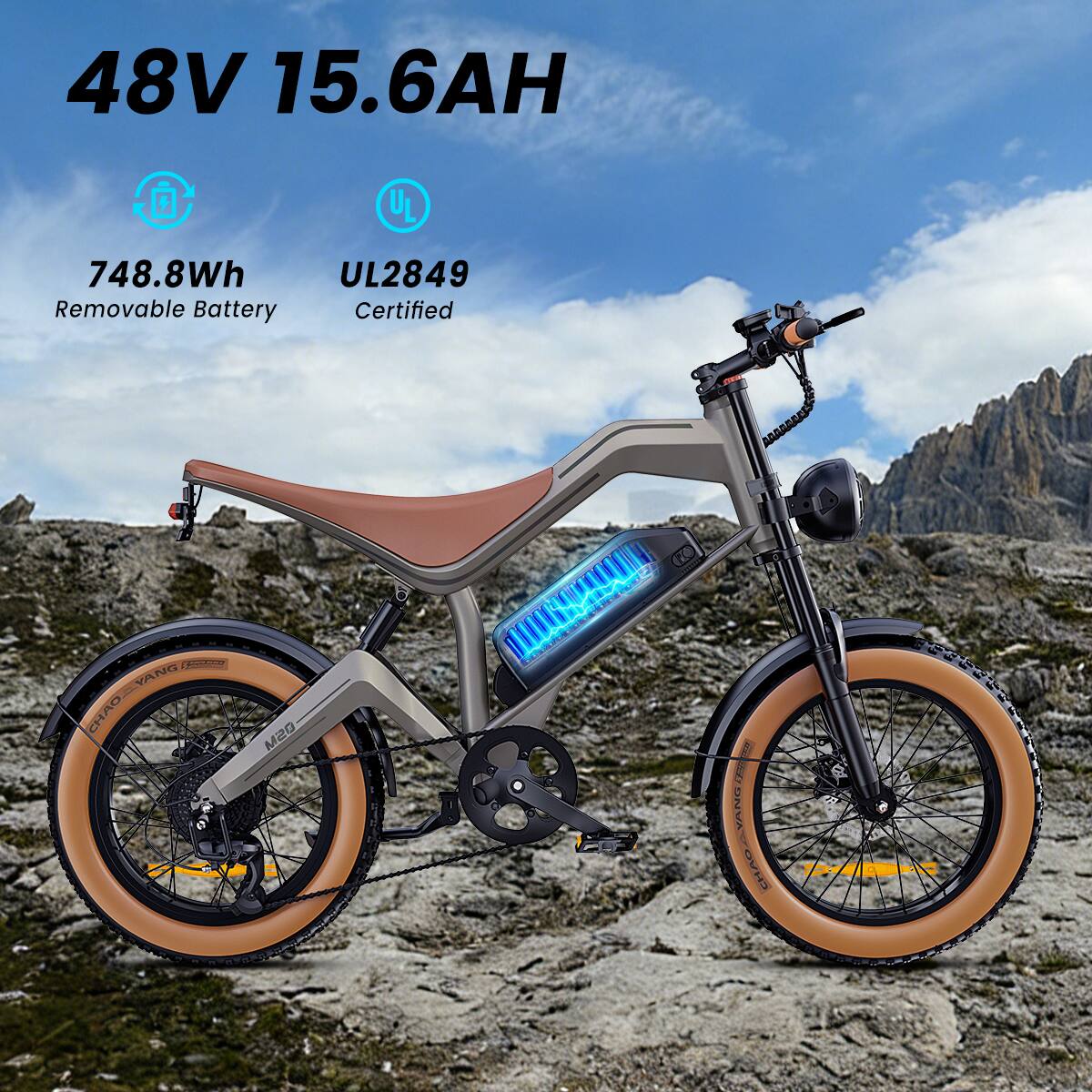 48V 15.6AH  
748.8Wh  
UL2849  
Removable Battery  
Certified  

YANG NC  
ZLOAHS M2D  
120 N LN B I E  
VANG AZLCOR