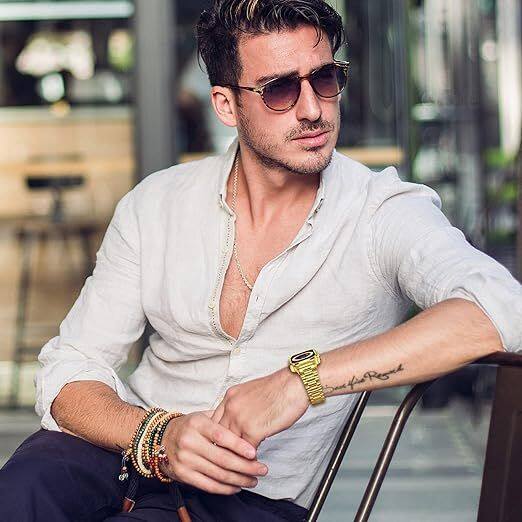 Back. Worryfree Gadgets - Worryfree Gadgets Uni-body Metal Band for Apple Watch Ultra 49mm, Gold - Gold.