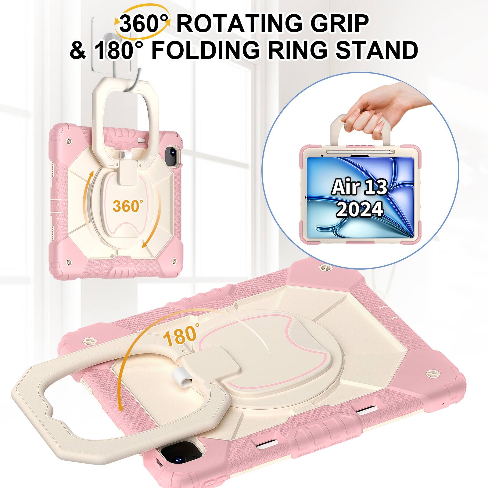 360° Rotating Grip & 180° Folding Ring Stand  
Air 13 2024