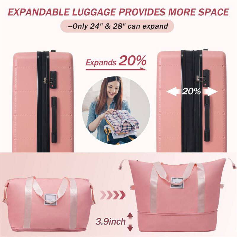 EXPANDABLE LUGGAGE PROVIDES MORE SPACE  
- Only 24" & 28" can expand  
Expands 20%  
3.9 inch