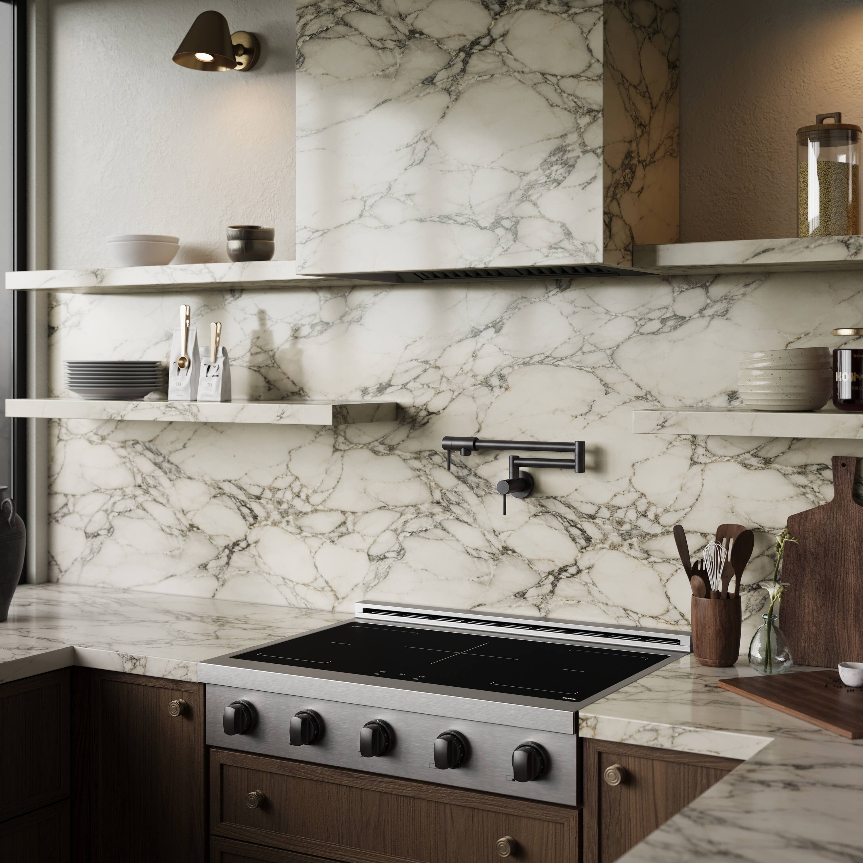 Alt View 5. ZLINE - Autograph 36 in. Paramount Built-in Induction Rangetop with 5 Elements in Stainless Steel and Matte Black Accents - Stainless Steel.