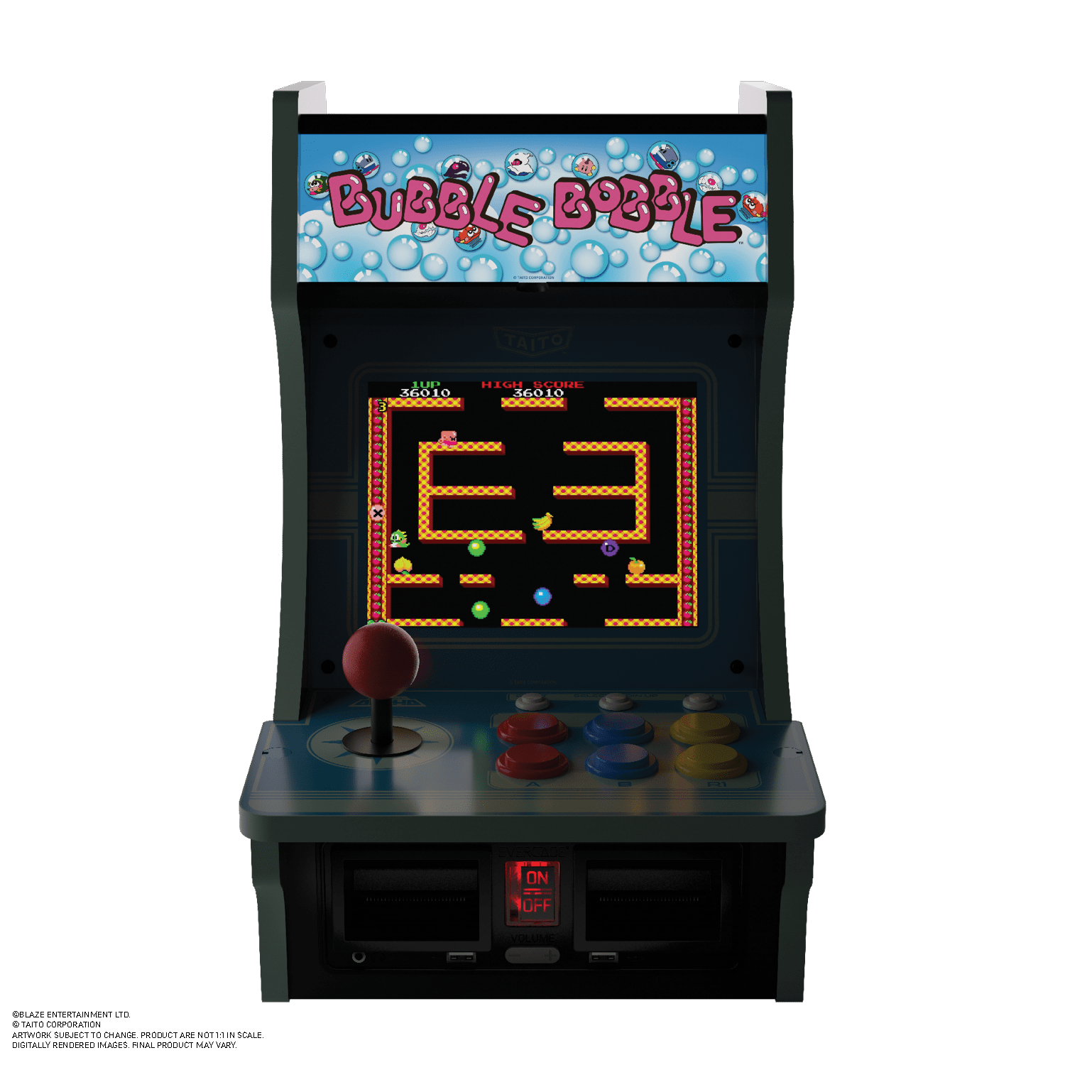 BUBBLE BOBBLE  
TAITO  
HIGH 36010  
36010  
ON OFF