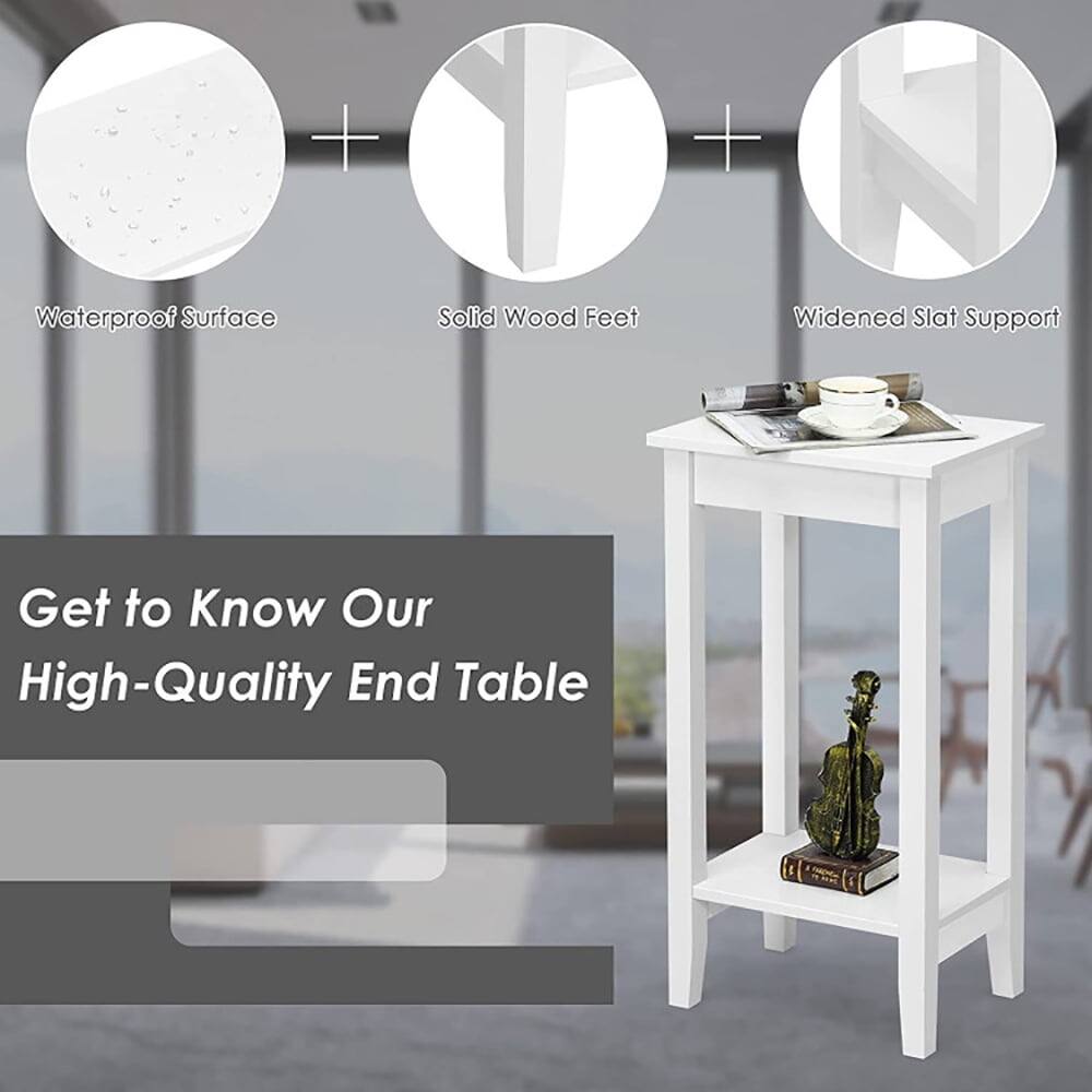 Waterproof Surface  
Solid Wood Feet  
Widened Slat Support  

Get to Know Our High-Quality End Table