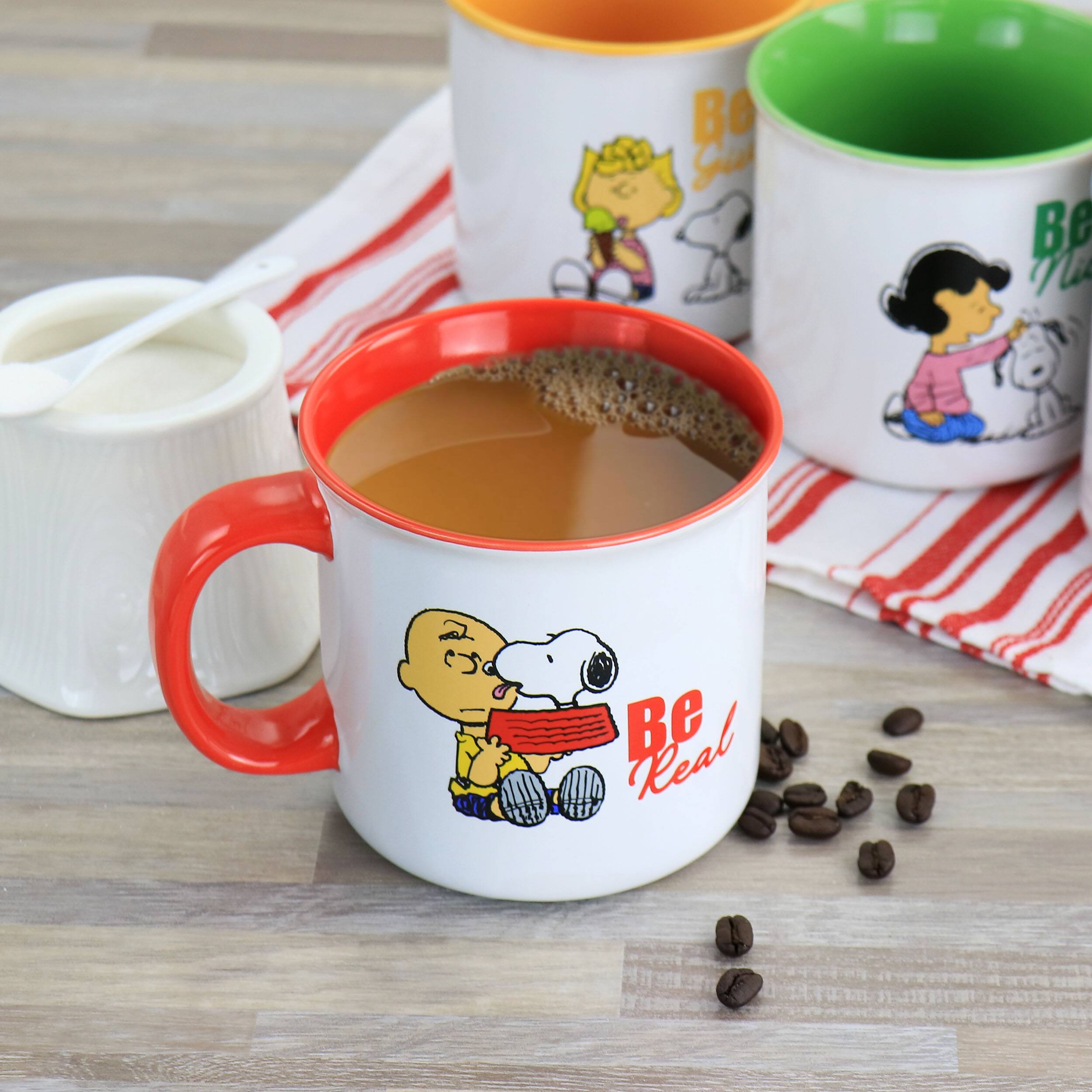 Alt View 5. Peanuts - Peanuts Gentle Reminders Stoneware 4 Piece 21oz Mug Set in Assorted Designs - Assorted.