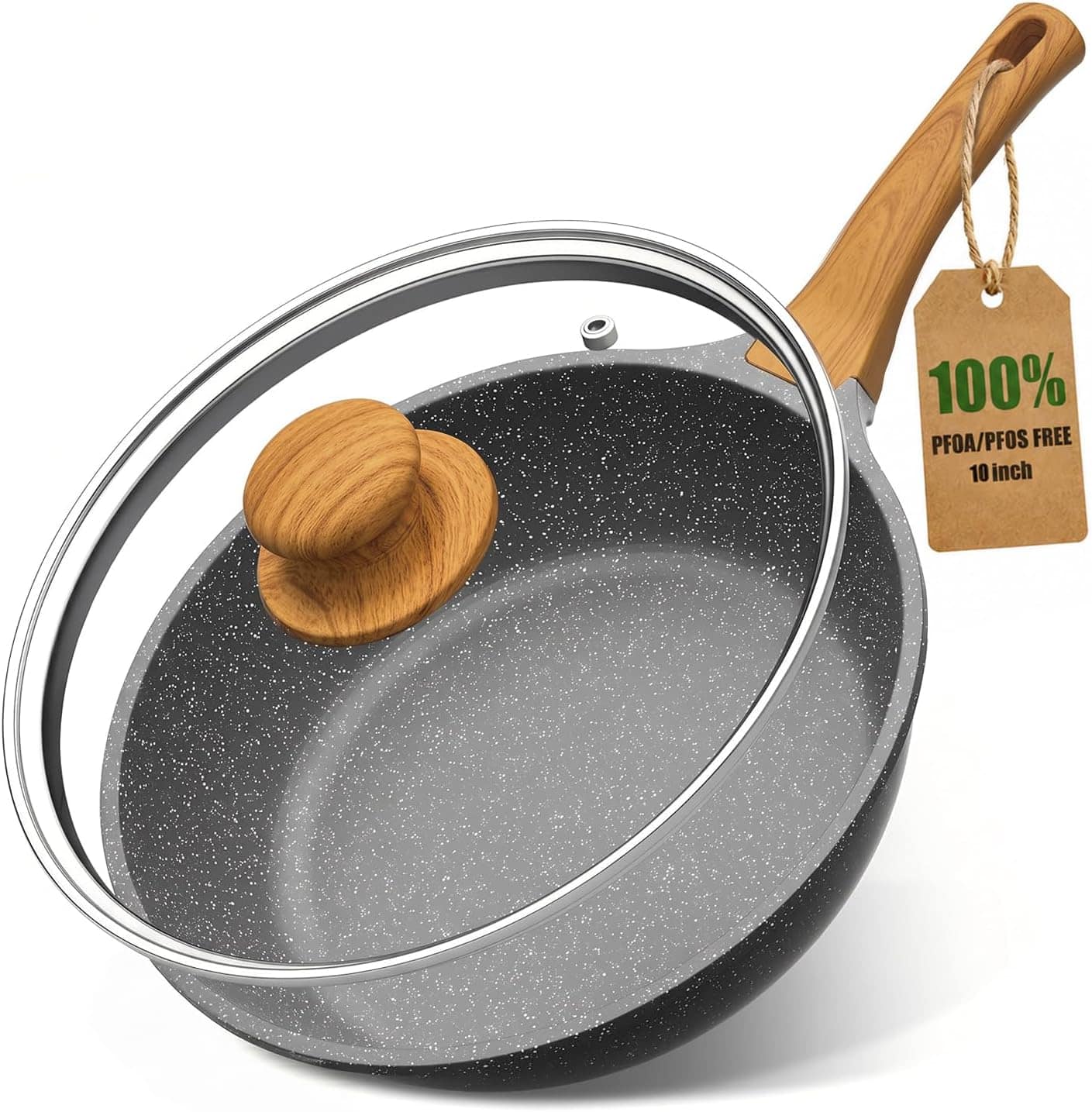YASHE - 10 Inch/3.5 QT Nonstick Deep Frying Pan w/Glass Lid - Gray price history on PriceWatchPro